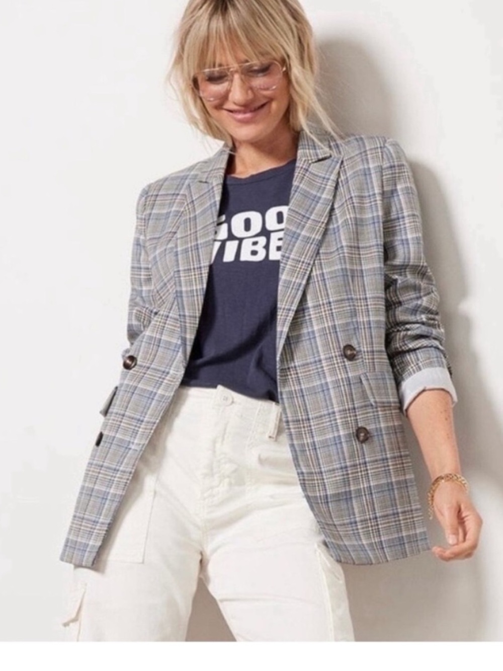 NWT Evereve size S Ivy blazer in plaid